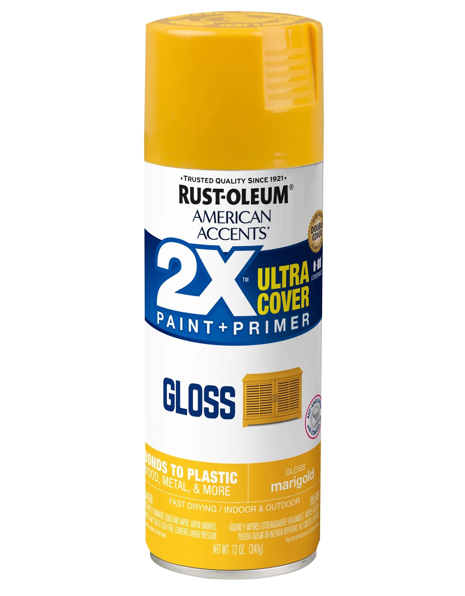 6 Pack, Marigold  American Accents 2X Ultra Cover Gloss Spray Paint-327896, 12 Oz