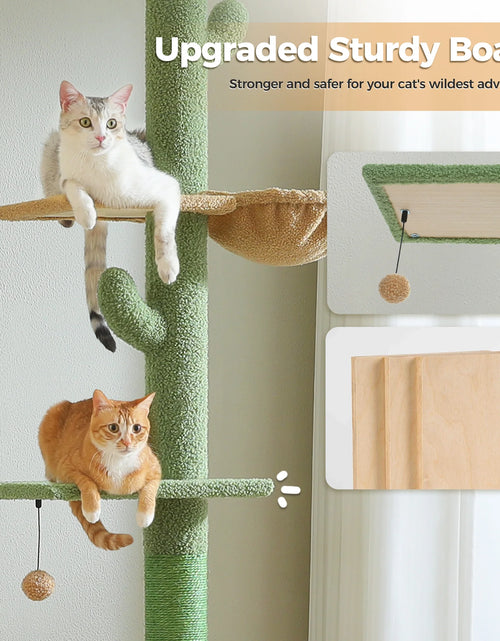 Load image into Gallery viewer, Tall Cat Tree Cactus Floor to Ceiling Cat Tower 95-108" Sisal Scratching Post for Indoor Cats
