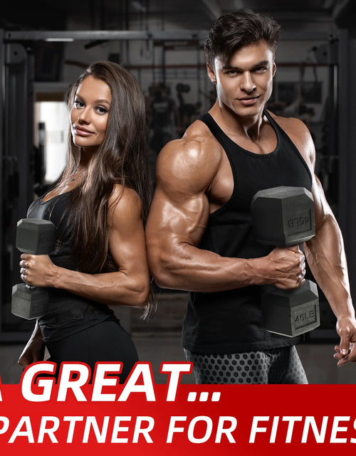 Load image into Gallery viewer, Rubber Encased Hex Dumbbell, 50Lbs, Single
