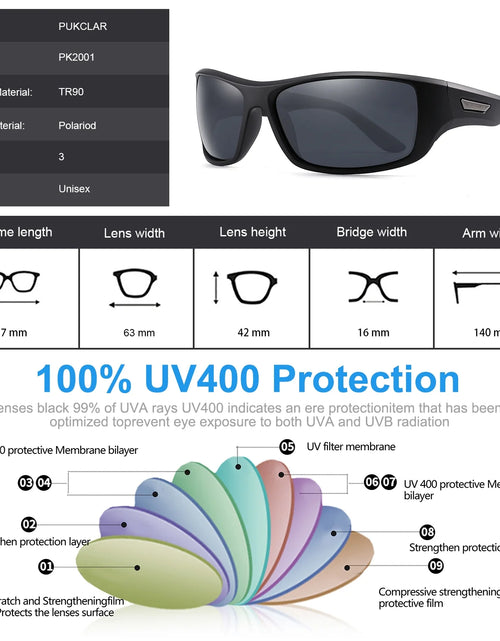 Load image into Gallery viewer, Polarized Sports Sunglasses for Men Women Driving Sunglasses Cycling Running Fishing Golf Goggles Unbreakable Frame
