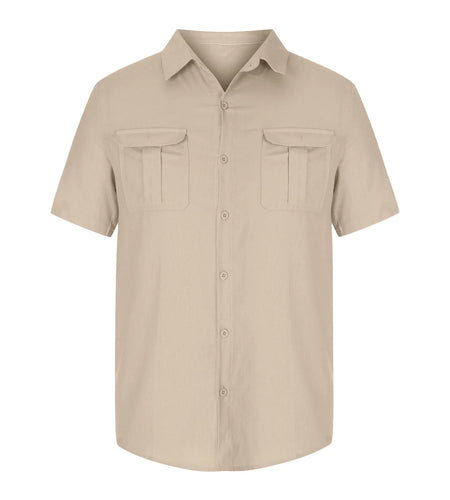 Tank Tops Men Men'S Fashion Vacation Solid Color Cotton Linen Double Pocket Casual Shirts Short Sleeves Mens Western Shirts Mens T-Shirts on Sales