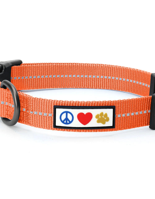 Load image into Gallery viewer, Recycled Dog Collar with Reflective Puppy Collar Small Coral
