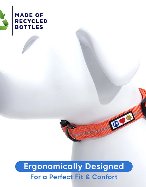 Load image into Gallery viewer, Recycled Dog Collar with Reflective Puppy Collar Small Coral
