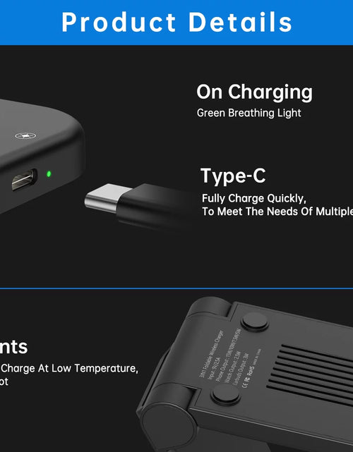 Load image into Gallery viewer, Fast Wireless Charger Station, 23W Wireless Charging Stand for Iphone 16/15/14/13/13 Pro/ 12/12 Pro/11/Xs Max/Xr/X/Galaxy S23 S22 S21 S10, Charging Station for Airpods 4/3/2/Pro, Iwatch Series
