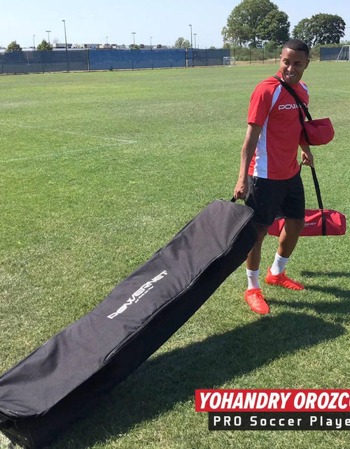 Load image into Gallery viewer, Portable Soccer Goal, Regulation Size Soccer Net with Steel Base, Pop up Soccer Training Equipment, 1 Goal &amp; Zipper Storage Bag (24 X 8 FT)
