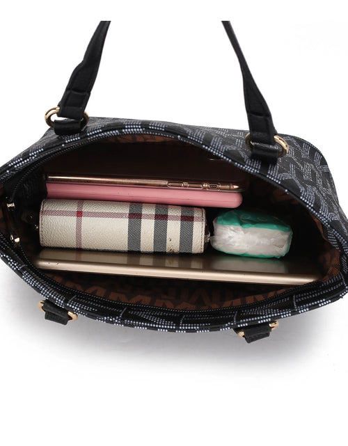 Load image into Gallery viewer, by Mia K. Marimar Women'S Tote Bag with Pouch and Wristlet, Signature 4 Piece Set - Grey
