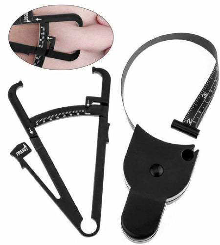 2-Pack Body Fat Caliper & Muscle Measuring Tape Set – Fitness Weight Loss Tool