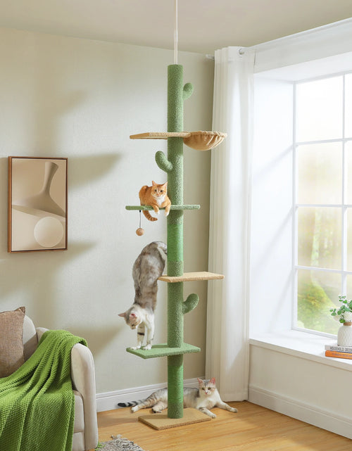 Load image into Gallery viewer, Tall Cat Tree Cactus Floor to Ceiling Cat Tower 95-108" Sisal Scratching Post for Indoor Cats
