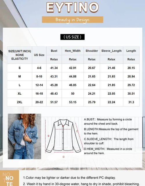Load image into Gallery viewer, Denim Jacket for Women Long Sleeve Boyfriend Jean Jacket Loose Coat White XL Female
