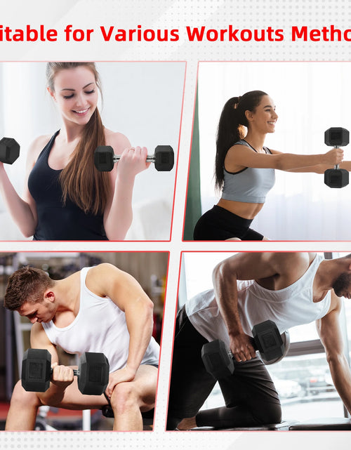 Load image into Gallery viewer, Rubber Encased Hex Dumbbell, 50Lbs, Single
